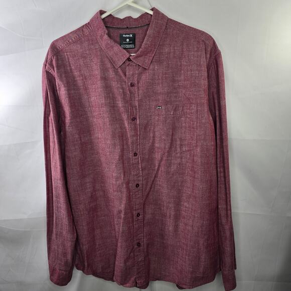 Hurley Other - Hurley Men's Salmon Pink Button-up Shirt Size XXL